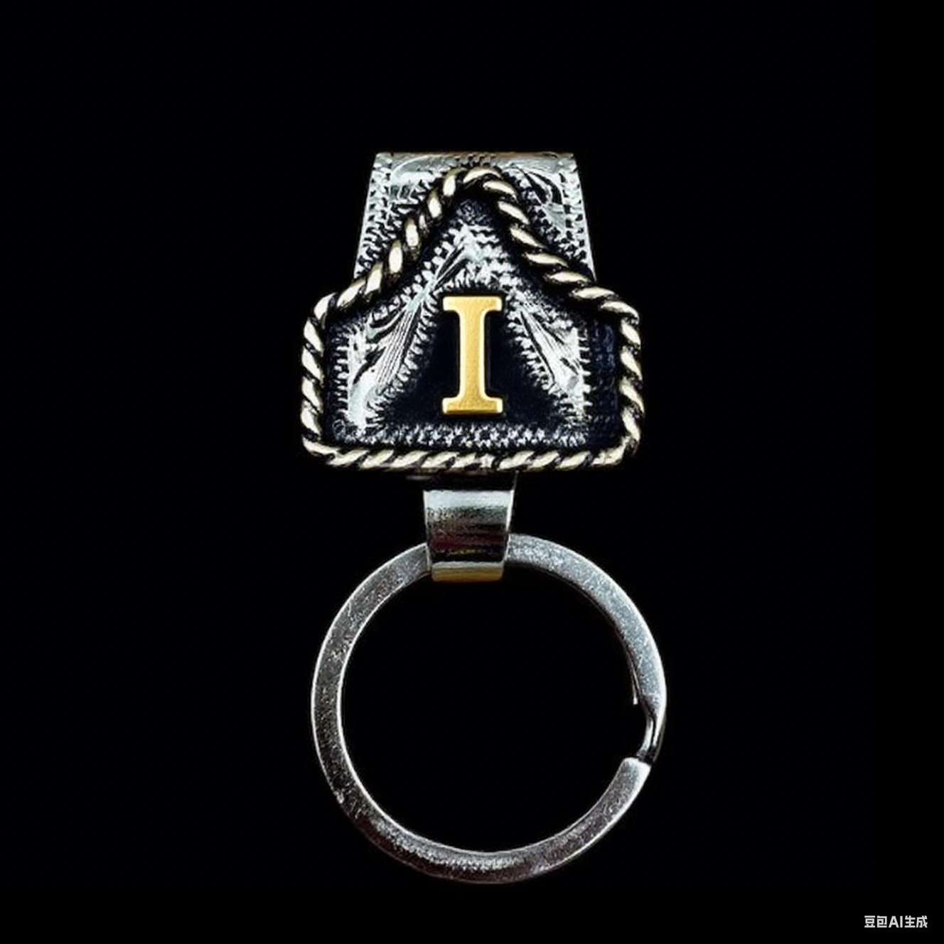 Vintage Brass Initial Cow Tag Keychain for Belt Loop & Pocket Carry