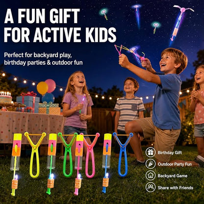 Rocket Slingshot Flying Toys with Led Lights