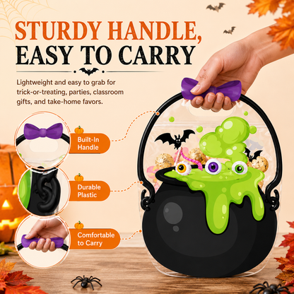 🎃50 Pcs Halloween Goodie Bags Plastic Candy Bag