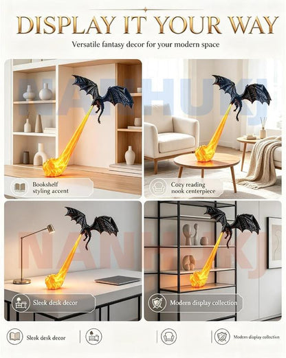 🐉3D Dragon Flame Book Nook With LED Light For Fantasy Lovers🔥
