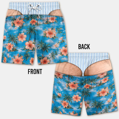 Custom Funny Patriotic Men Swim Trunks - Personalized Birthday Gifts For Husband, Son, Grandson, Brother, Grandpa, Dad, Yourself - Warning Wide Load